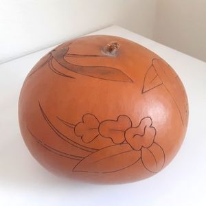 Painted gourd, Signed and titled, Original art by hand